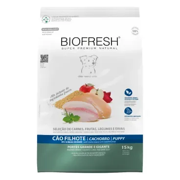 Racao Biofresh Caes Filhotes Racas Grandes e Gigantes_15KG_FRENTE